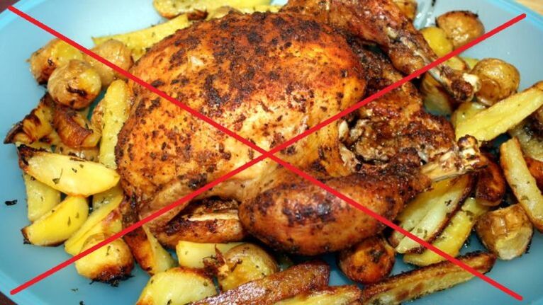 Los alimentos grasos fritos están prohibidos para la pancreatitis.